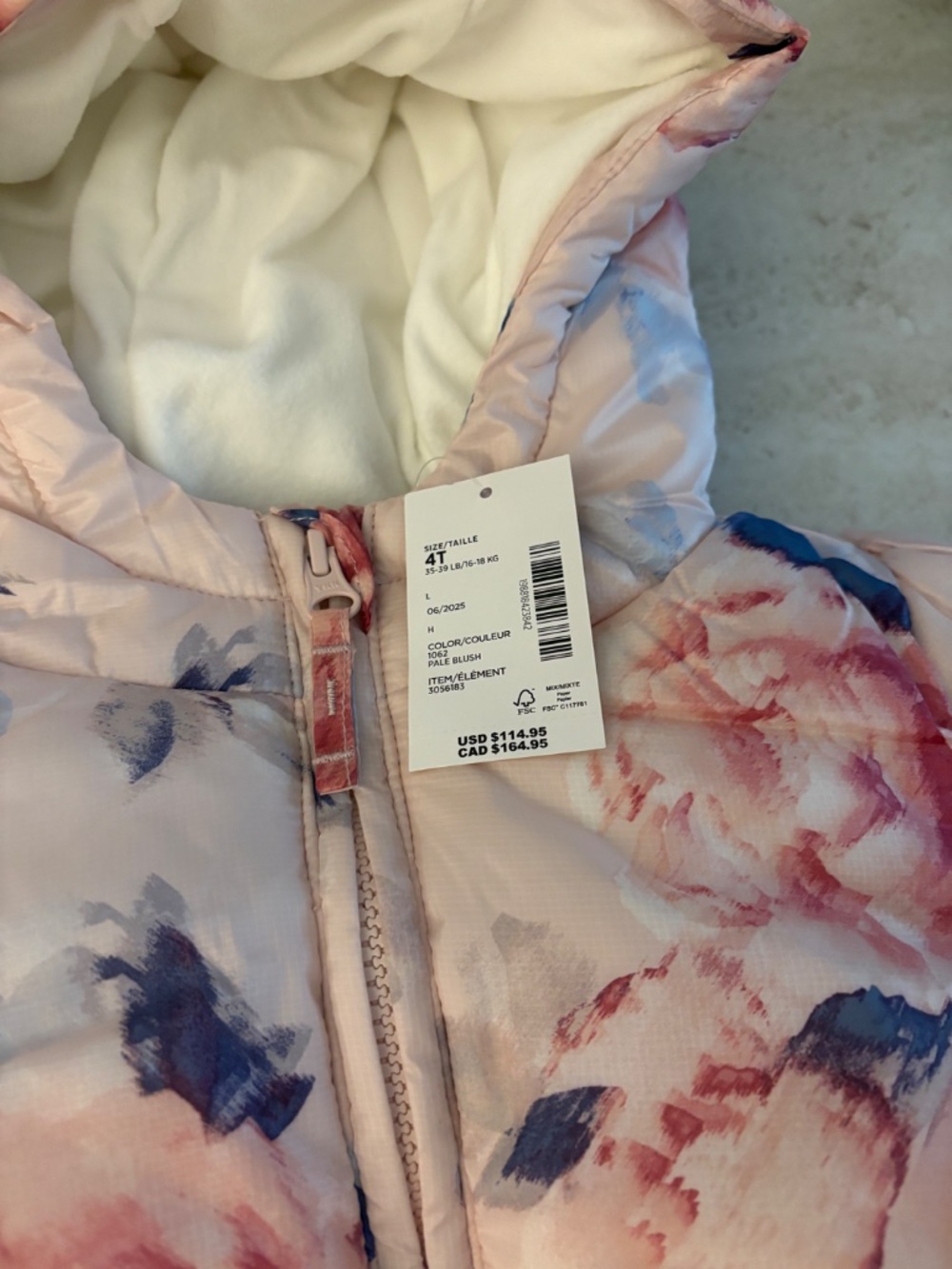 Gymboree Floral Puffer Coat. - Picture 2 of 4